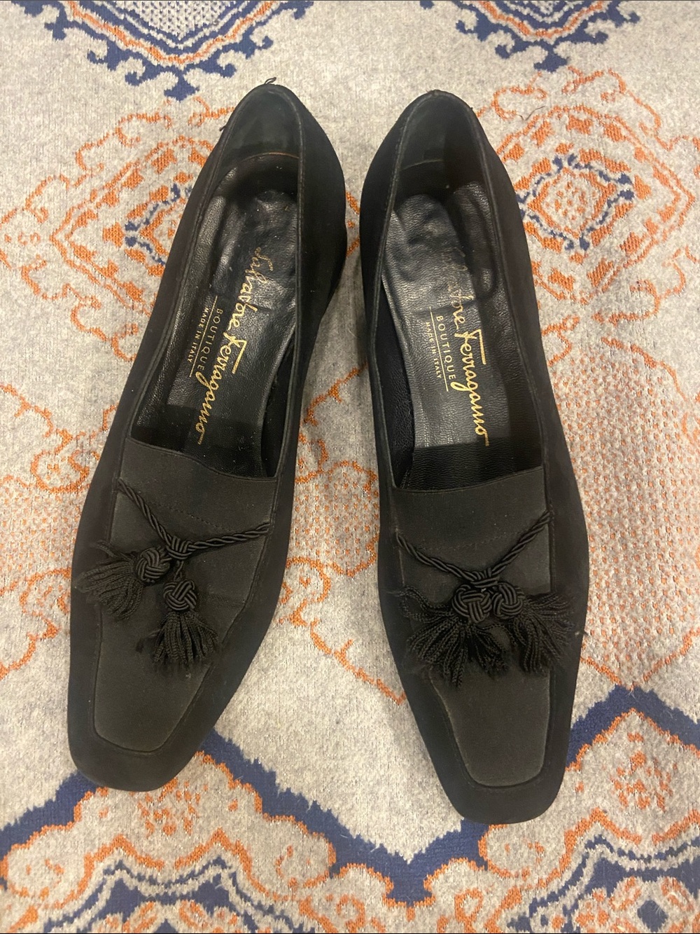 Salvatore Ferragamo Black Suede Tassel Loafers - Picture 2 of 9
